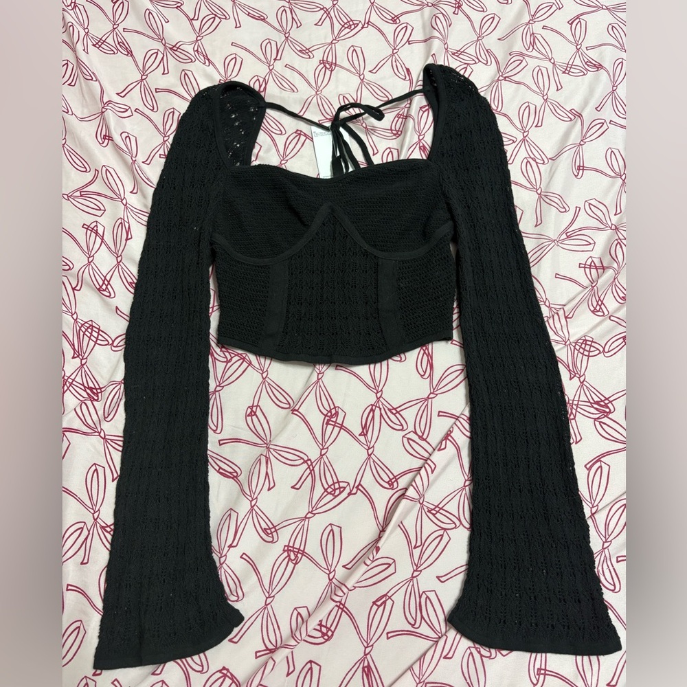 H&M Black Knit Crop Top